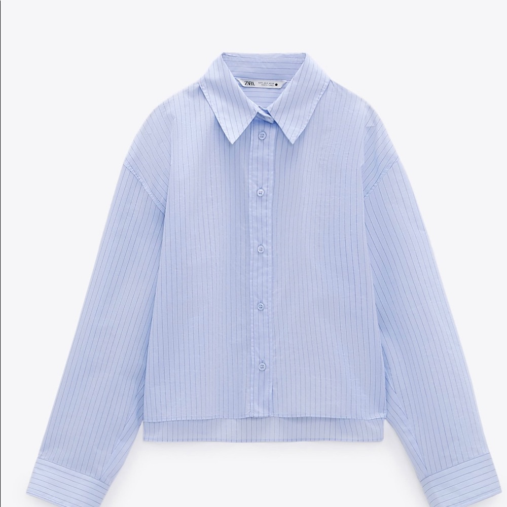 Zara oversize cropped shirt long sleeves